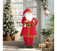 HOMCOM Musical Animated Santa Claus with Music, Dancing, Bell and Sack - Red - 4ft