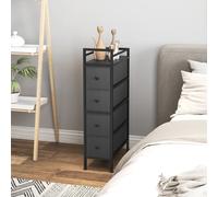HOMCOM Narrow 4 Drawer Dresser with Steel Frame, Chest of Drawers, Black HOMCOM Black