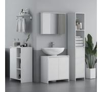 HOMCOM Narrow Bathroom Cabinet, Slim Bathroom Cupboard, White HOMCOM White