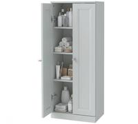 HOMCOM Narrow Bathroom Cabinet, Slim Storage Cabinet, Light Blue