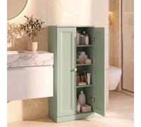 Homcom Narrow Bathroom Cabinet, Slim Storage Cabinet, Light Green