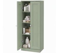 HOMCOM Narrow Bathroom Cabinet, Slim Storage Cabinet, Light Green HOMCOM Light Green