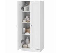 HOMCOM Narrow Bathroom Cabinet, Slim Storage Cabinet with 2 Doors & 4 Tiers, Freestanding Narrow Cupboard