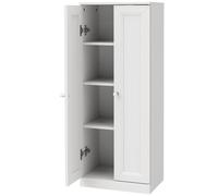 HOMCOM Narrow Bathroom Cabinet, Slim Storage Cabinet with 2 Doors & 4 Tiers, Freestanding Narrow Cupboard