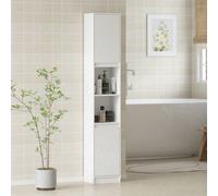 HOMCOM 2 Door 2 Shelf White Narrow Bathroom Storage Cabinet