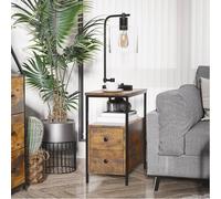 HOMCOM Narrow Side Table Rustic Brown, Brown