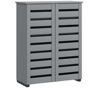 HOMCOM Narrow Shoe Cabinet for Entryway, Slim 5-Tier Shoe Storage Cupboard with Slatted Doors & Adjustable Shelves, Grey Aosom UK