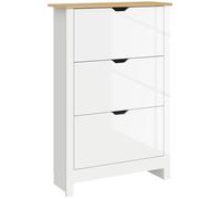 Shoe Storage Cabinet 6 Shelves 3 Drawers Modern Unit HOMCOM White One Size