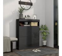 HOMCOM Wall Mounted Or Freestanding Shoe Cabinet With 2 Flip Drawers, Black, Black