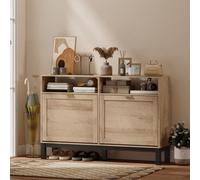 Homcom Narrow Shoe Cabinet With 2 Flip Drawers, Modern Shoe Storage Cabinet