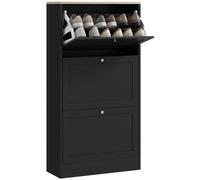 Slim Shoe Storage Cabinet with 3 Flip Drawers and Adjustable Divider HOMCOM Black One Size