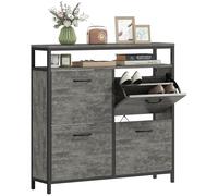 HOMCOM Shoe Cabinet with 4 Flip Drawers, Holds 12-20 Pairs HOMCOM Grey One Size