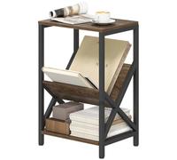 Homcom Narrow Side Table, End Table With 3-Tier Storage For Living Room In Light Oak Light Oak