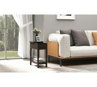 HOMCOM Narrow Side Table with Flip Top and Storage Shelf