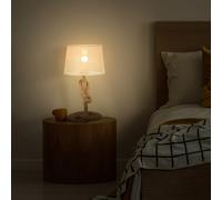 HOMCOM Nautical Style Table Lamp with Fabric Lampshade Metal Frame Power Switch, 48cm Home Desk Lamp Bedroom Living Room Study E27 Base, Beige