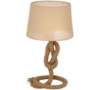 HOMCOM Nautical Style Table Lamp with Fabric Lampshade Metal Frame Power Switch, 48cm Home Desk Lamp Bedroom Living Room Study E27 Base, Beige