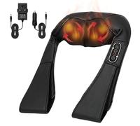 HOMCOM Neck and Shoulder Massager with Heat, Deep Tissue Shiatsu 3D Kneading Massager for Neck, Back, Waist, Hand and Leg, at Home and Car, Gifts for Women and Men