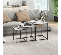 HOMCOM Nesting Coffee Tables Set of 3 Stacking Sofa Side Tables White