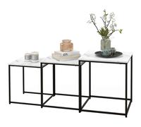 Homcom Nesting Coffee Tables Set Of 3 Stacking Sofa Side Tables White White