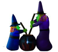 HOMCOM Next Day Delivery 1.8H m Inflatable Witches Decoration, Polyester