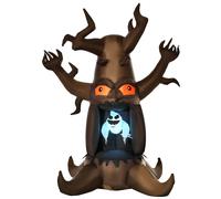 HOMCOM Next Day Delivery Inflatable Halloween Floating Ghost Tree with LED Light Outdoor Decoration 8FT 2.4m