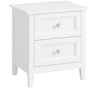 HOMCOM Nightstand with 2 Drawers Modern Bedside Table for Bedroom Living Room White