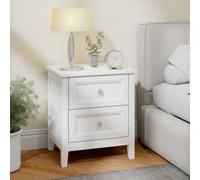 Homcom Nightstand With 2 Drawers White
