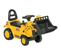 HOMCOM NO POWER 3 in 1 Ride On Toy Bulldozer Toddler Digger Excavator Scooter Storage Cart Toilet Pretend Play Construction Truck Yellow