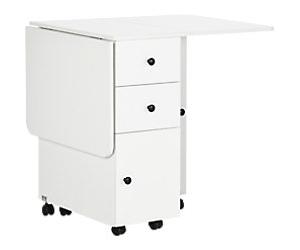HOMCOM Non Height Adjustable Folding Dining Table Rectangular 835-679WT 1,200 x 600 x 765 mm