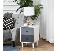 Homcom Nordic Side Cabinet Nightstand Organizer With Drawer For Bedroom In White White One Size
