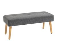 HOMCOM Nordic-style gray and natural wood storage ottoman