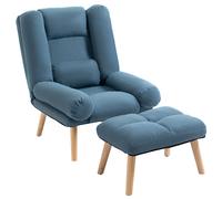 HOMCOM Recliner with Ottoman 3-Position Adjustable Reclining Lounger Sofa Chair | TJ Hughes