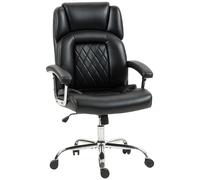 HOMCOM Office Chair 180kg, High Back Desk Chair with Spring Cushion, Black