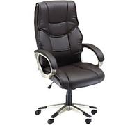 Executive Faux Leather Office Chair Computer Desk Chair in Brown, Brown