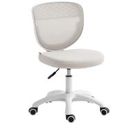 HOMCOM Office Chair, Armless Computer Desk Chair with Breathable Mesh, Adjustable Height, Swivel Wheels, Grey