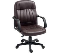 HOMCOM Office Chair Basic Tilt Fixed Armrest Dark brown 120 kg 921-691V70DR 600 x 595 x 1,040 mm