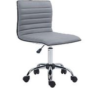 Ergonomic Executive Office Chair Computer Armless Wheels 360 Swivel HOMCOM Light Grey One Size