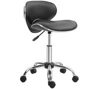HOMCOM Office Chair Beauty Salon Rolling Technician Stool Chair Black