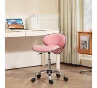 Homcom Office Chair Beauty Salon Rolling Technician Stool Chair Pink Pink One Size