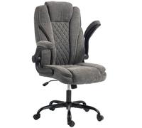 Homcom Office Chair, Computer Desk Chair With Flip-Up Armrest, Dark Grey Dark Grey