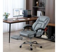 Homcom Office Chair, Computer Desk Chair With Spring Cushion, Grey