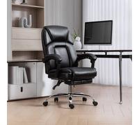 HOMCOM Office Chair, Computer Desk Chair with Spring Cushion in Black HOMCOM Black