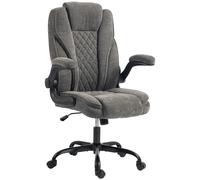 HOMCOM Office Chair, Ergonomic Desk Chair with Flip-up Armrest, Pocket Springs, Swivel Wheels, Adjustable Height, Dark Grey