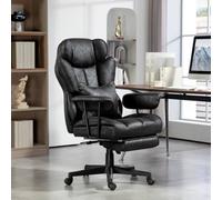 HOMCOM Office Chair, Ergonomic Desk Chair with Foot Rest, Black