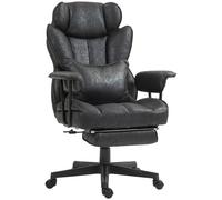 HOMCOM Office Chair, Ergonomic Desk Chair with Foot Rest, Black