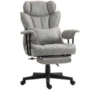 HOMCOM Office Chair, Ergonomic Desk Chair with Foot Rest, Grey