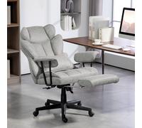 HOMCOM Office Chair - Ergonomic Desk Chair With Foot Rest - Grey/Black - Grey | TJ Hughes Black