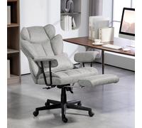 HOMCOM Office Chair - Ergonomic Desk Chair With Foot Rest - Grey/Black - Grey | TJ Hughes Black