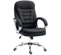 HOMCOM Office Chair Executive Office Chair Height Adjustable Fabric Black | Computer Comfortable Desk Chair, for Home Office