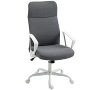 HOMCOM High Back Office Chair, Computer Desk Chair for Home, Grey, Grey